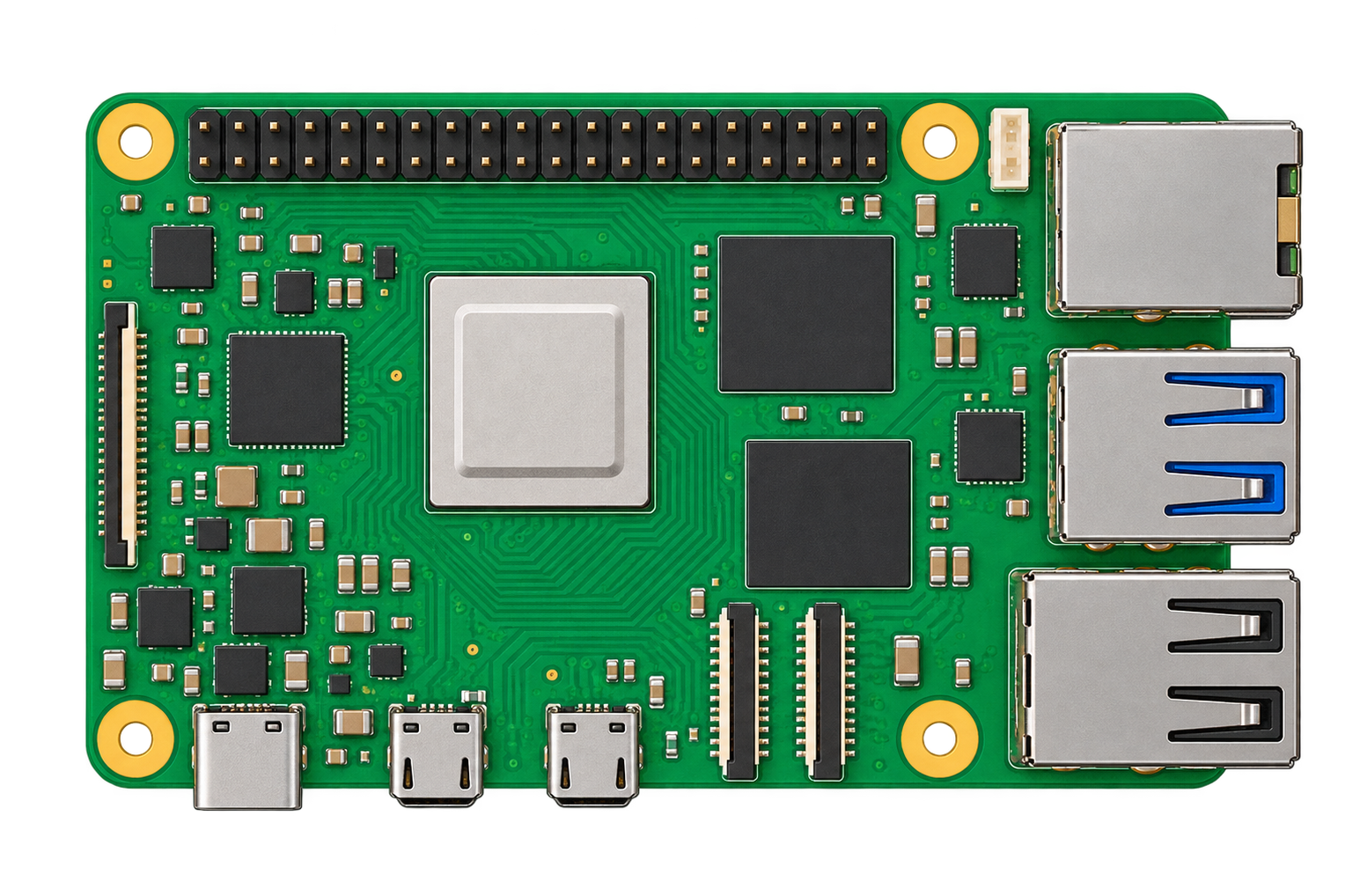 Płytka Raspberry Pi 5, porównanie: długość